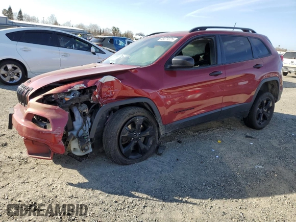 2017 Jeep Cherokee Sport with VIN 1C4PJLABXHW654803, listed as a Copart auction lot 46879225 with 138,377 mi miles and Salvage title. Bid and sale history available at DreamBid. Image 1.