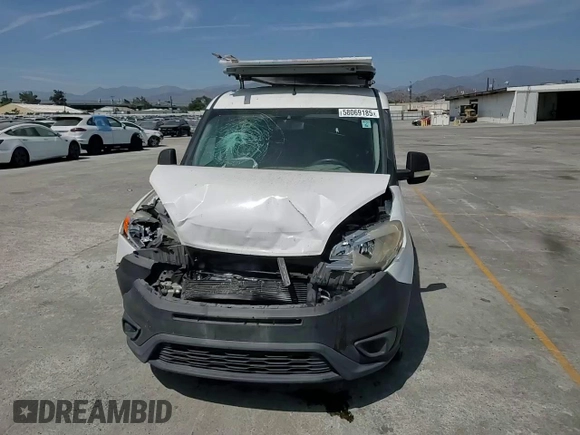 2017 Ram ProMaster City Cargo Tradesman with VIN ZFBERFAB8H6E30579, listed as a Copart auction lot 58069185 with 78,878 mi miles and Salvage title. Bid and sale history available at DreamBid. Image 14.