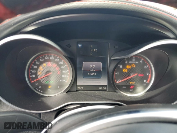 2016 Mercedes-Benz C 63 S AMG with VIN 55SWF8HBXGU104566, listed as a Copart auction lot 51460175 with 57,051 mi miles and Salvage title. Bid and sale history available at DreamBid. Image 9.
