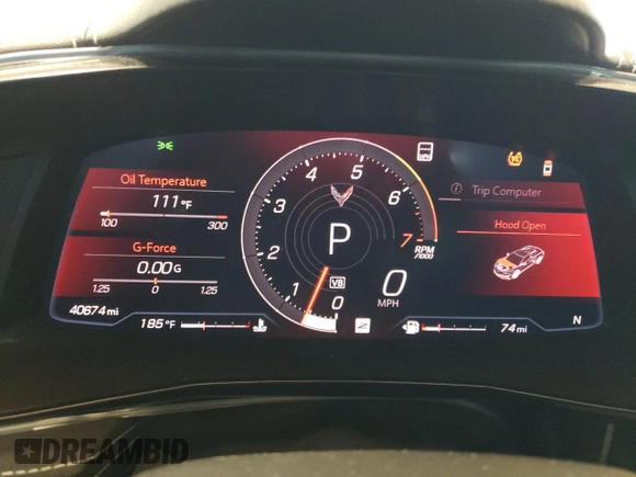 2021 Chevrolet Corvette 2LT with VIN 1G1YB2D45M5114373, listed as a Copart auction lot 45859665 with 40,674 mi miles and Salvage title. Bid and sale history available at DreamBid. Image 9.