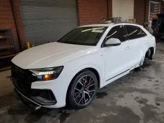 2021 Audi Q8 Premium Plus with VIN WA1EVAF14MD033153, listed as a Copart auction lot 47657525 with 52,168 mi miles and Salvage Title. Bid and sale history available at carsss.com. Image 1.