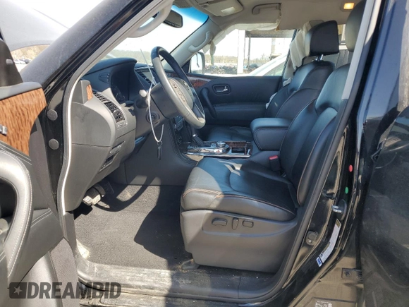 2017 Nissan Armada Platinum with VIN JN8AY2NE1H9706743, listed as a Copart auction lot 52411925 with 108,056 mi miles and Salvage Title. Bid and sale history available at carsss.com. Image 7.