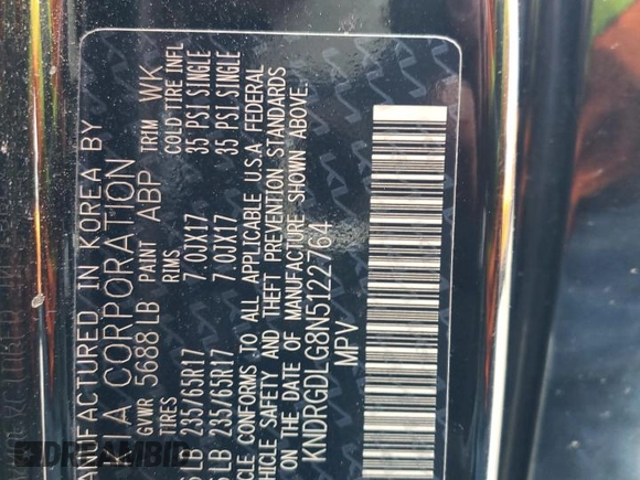 2022 Kia Sorento S z VIN KNDRGDLG8N5122764, wystawiony jako Copart lot #59481655 z przebiegiem 104 717 mil mil oraz Szkoda całkowita • Salvage title. Historia ofert i sprzedaży dostępna na DreamBid. Obrazek 13.