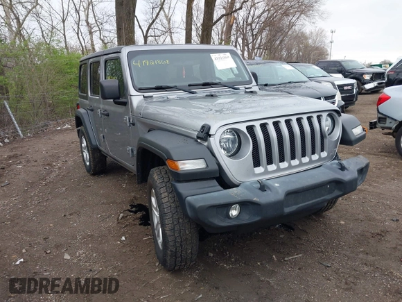 2020 Jeep Wrangler Unlimited Sport S z VIN 1C4HJXDN3LW115076, wystawiony jako IAAI lot #41921868 z przebiegiem 93 052 mil mil oraz . Historia ofert i sprzedaży dostępna na DreamBid. Obrazek 1.