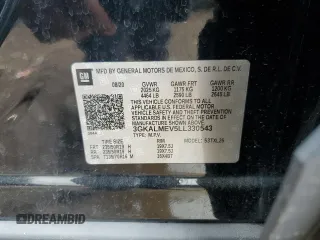 2020 GMC Terrain SLE with VIN 3GKALMEV5LL330543, listed as a Copart auction lot 58581675 with 79,832 mi miles and Salvage title. Bid and sale history available at DreamBid. Image 14.