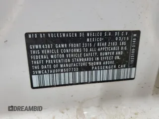 2015 Volkswagen Golf S z VIN 3VWCA7AU0FM507732, wystawiony jako Copart lot #58069785 z przebiegiem 164 065 mil mil oraz Czysty tytuł • Clean title. Historia ofert i sprzedaży dostępna na DreamBid. Obrazek 12.