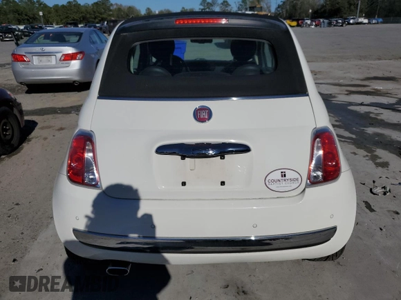 2012 FIAT 500 Lounge with VIN 3C3CFFER3CT339837, listed as a Copart auction lot 50034515 with 40,552 mi miles and Salvage title. Bid and sale history available at DreamBid. Image 6.