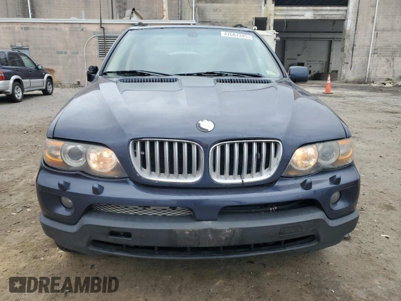 2005 BMW X5 3.0i with VIN 5UXFA13525LY06673, listed as a Copart auction lot 47687345 with 197,052 mi miles and Clean Title. Bid and sale history available at carsss.com. Image 5.