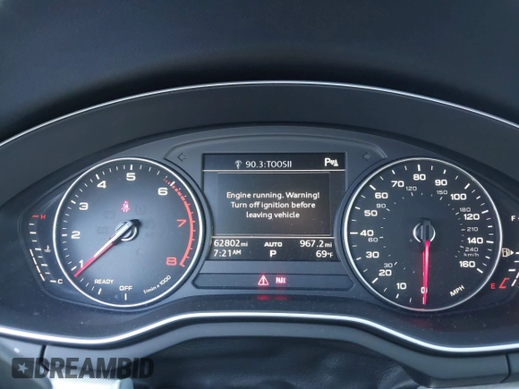 2017 Audi A4 Premium with VIN WAUGNAF42HN011030, listed as a IAAI auction lot 42674588 with 62,802 mi miles and . Bid and sale history available at DreamBid. Image 16.