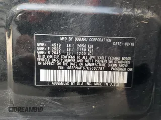 2019 Subaru Legacy Premium with VIN 4S3BNAF67K3007797, listed as a Copart auction lot 57038502 with 62,499 mi miles. Bid and sale history available at carsss.com. Image 10.