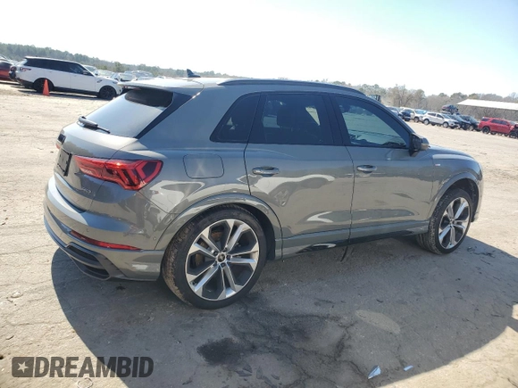 2021 Audi Q3 S line Premium Plus with VIN WA1EECF32M1028239, listed as a Copart auction lot 46702965 with 50,244 mi miles and Salvage Title. Bid and sale history available at carsss.com. Image 3.