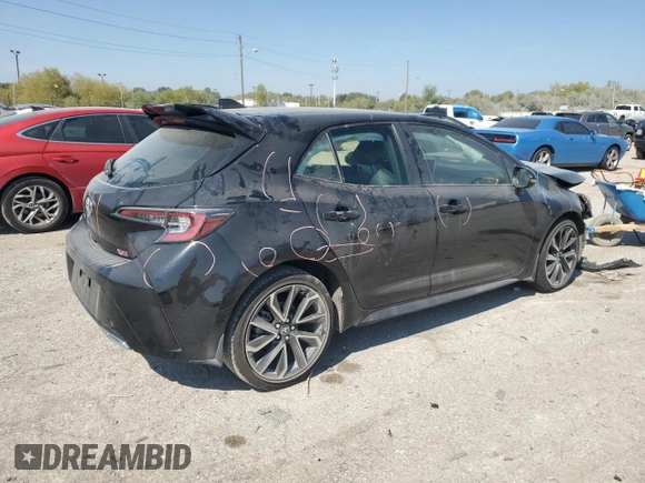 2019 Toyota Corolla Hatchback SE with VIN JTNK4RBE8K3049471, listed as a Copart auction lot 71502434 with 9,591 mi miles and Salvage Title. Bid and sale history available at carsss.com. Image 3.