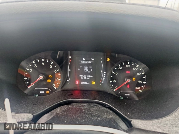 2022 Jeep Compass Sport с VIN 3C4NJCAB2NT167961, выставлен на аукционе Copart как лот 60328305 с пробегом 22 187 миль миль и Списание • Salvage title. История ставок и продаж доступна на DreamBid. Изображение 9.