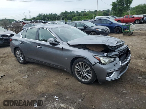 2018 Infiniti Q50 2.0t LUXE with VIN JN1CV7AR5JM280094, listed as a Copart auction lot 55852444 with 41,796 mi miles and Salvage Title. Bid and sale history available at carsss.com. Image 4.