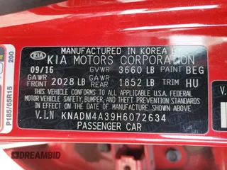 2017 Kia Rio LX with VIN KNADM4A39H6072634, listed as a Copart auction lot 47130575 with 67,465 mi miles and Salvage Title. Bid and sale history available at carsss.com. Image 15.