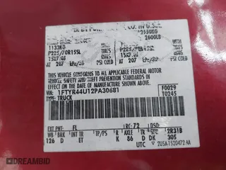2002 Ford Ranger XL Fleet with VIN 1FTYR44U12PA30681, listed as a IAAI auction lot 41687461 with 93,404 mi miles. Bid and sale history available at carsss.com. Image 9.