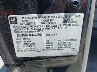 2005 Chevrolet Suburban LT z VIN 3GNGC26G85G249890, wystawiony jako IAAI lot #42348239 z przebiegiem 185 416 mil mil oraz . Historia ofert i sprzedaży dostępna na DreamBid. Obrazek 9.