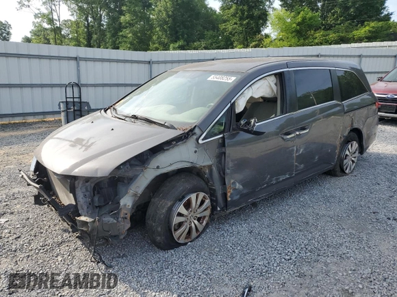 2016 Honda Odyssey SE with VIN 5FNRL5H38GB091380, listed as a Copart auction lot 55408255 with 128,974 mi miles and Salvage Title. Bid and sale history available at DreamBid. Image 1.