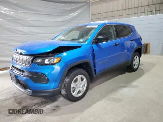2022 Jeep Compass Sport with VIN 3C4NJDAB0NT221070, listed as a Copart auction lot 57667525 with 38,102 mi miles and Salvage title. Bid and sale history available at DreamBid. Image 1.