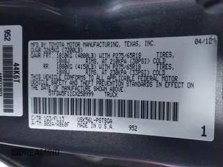 2012 Toyota Tundra 4WD Truck with VIN 5TFDW5F11CX250999, listed as a IAAI auction lot 41087695 with 244,868 mi miles. Bid and sale history available at carsss.com. Image 9.