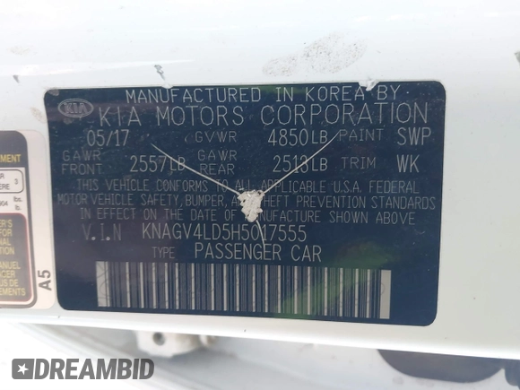 2017 Kia Optima EX z VIN KNAGV4LD5H5017555, wystawiony jako IAAI lot #41414200 z przebiegiem 70 532 mil mil oraz . Historia ofert i sprzedaży dostępna na DreamBid. Obrazek 9.