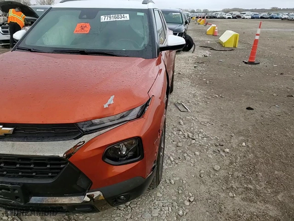 2022 Chevrolet TrailBlazer ACTIV with VIN KL79MSSL9NB044750, listed as a Copart auction lot 77916034 with 85,997 mi miles and Salvage Title. Bid and sale history available at carsss.com. Image 12.