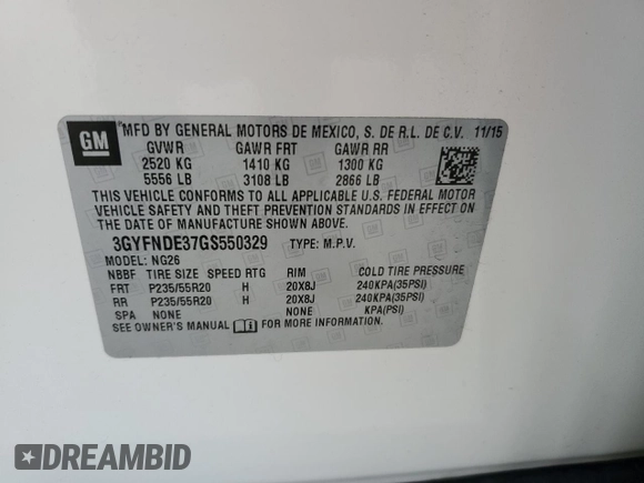 2016 Cadillac SRX Premium Collection with VIN 3GYFNDE37GS550329, listed as a Copart auction lot 80622514 with 77,910 mi miles and Salvage title. Bid and sale history available at DreamBid. Image 13.