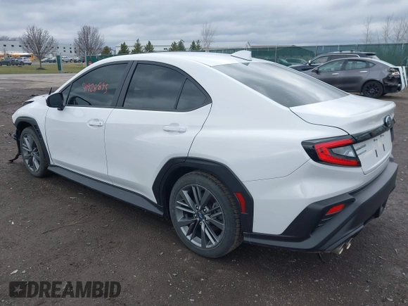 2024 Subaru WRX with VIN JF1VBAB64R9819602, listed as a IAAI auction lot 41928895 with 1,832 mi miles and . Bid and sale history available at DreamBid. Image 3.