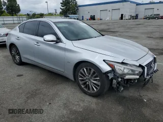 2019 Infiniti Q50 Luxe with VIN JN1EV7AP5KM519698, listed as a Copart auction lot 53374145 with 80,202 mi miles and Salvage title. Bid and sale history available at DreamBid. Image 4.