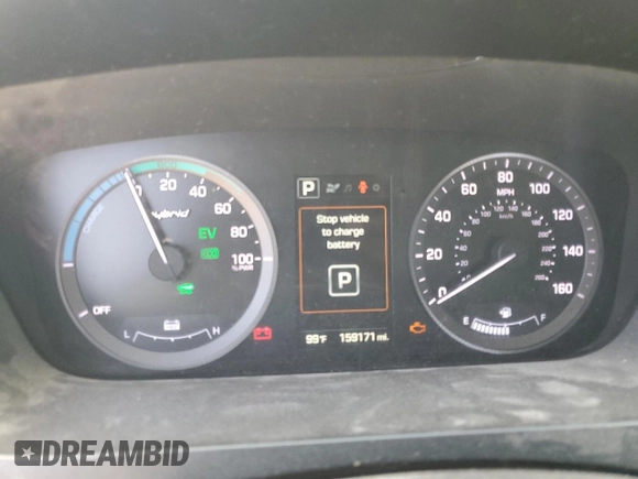 2016 Hyundai Sonata Hybrid SE with VIN KMHE24L11GA008782, listed as a Copart auction lot 61579313 with 159,171 mi miles. Bid and sale history available at carsss.com. Image 9.