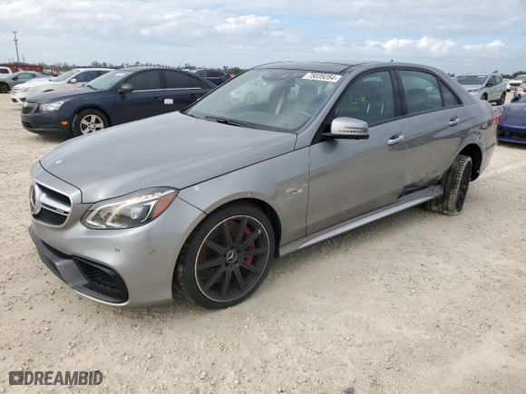 2015 Mercedes-Benz E-Class E 63 AMG S-Model with VIN WDDHF7GB6FB093272, listed as a Copart auction lot 75039284 with 84,832 mi miles and Salvage Title. Bid and sale history available at carsss.com. Image 1.