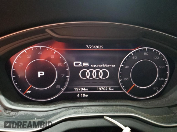 2020 Audi Q5 Premium Plus with VIN WA1BNAFY4L2016864, listed as a Copart auction lot 65943315 with 19,704 mi miles and Salvage title. Bid and sale history available at DreamBid. Image 9.