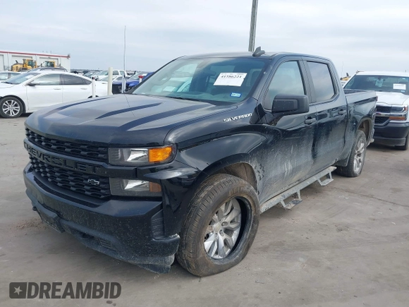 2020 Chevrolet Silverado 1500 Custom with VIN 3GCPWBEH0LG399936, listed as a IAAI auction lot 41586221 with 123,715 mi miles. Bid and sale history available at carsss.com. Image 2.