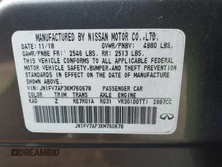 2019 Infiniti Q50 Red Sport 400 with VIN JN1FV7AP3KM760678, listed as a IAAI auction lot 41771176 with 31,562 mi miles and . Bid and sale history available at DreamBid. Image 9.