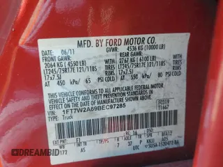 2011 Ford F-250 XL with VIN 1FT7W2A69BEC97285, listed as a Copart auction lot 77766034 with 81,440 mi miles and Clean Title. Bid and sale history available at carsss.com. Image 12.