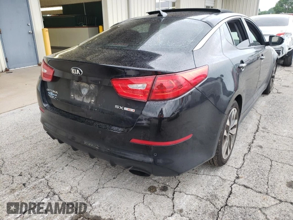 2015 Kia Optima SXL Turbo with VIN 5XXGR4A64FG365125, listed as a Copart auction lot 48464265 with Not Provided miles and Non Repairable. Bid and sale history available at DreamBid. Image 4.