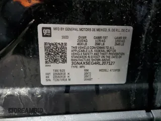 2024 Chevrolet Equinox LS z VIN 3GNAXSEG4RL207127, wystawiony jako Copart lot #43313545 z przebiegiem Nie podano mil oraz Szkoda całkowita • Salvage title. Historia ofert i sprzedaży dostępna na DreamBid. Obrazek 14.