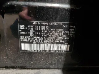 2018 Subaru Outback Touring with VIN 4S4BSETC5J3359796, listed as a Copart auction lot 65845795 with 106,992 mi miles and Salvage title. Bid and sale history available at DreamBid. Image 13.