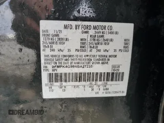 2022 Ford Edge SE z VIN 2FMPK4G99NBA27235, wystawiony jako Copart lot #56107895 z przebiegiem 37 232 mil mil oraz Szkoda całkowita • Salvage title. Historia ofert i sprzedaży dostępna na DreamBid. Obrazek 14.