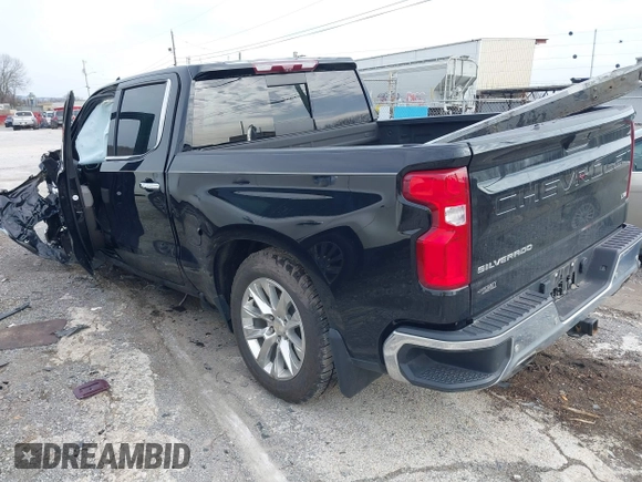2021 Chevrolet Silverado 1500 LTZ with VIN 1GCUYGED9MZ299214, listed as a IAAI auction lot 41750442 with 52,585 mi miles and . Bid and sale history available at DreamBid. Image 3.