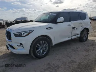 2022 Infiniti QX80 LUXE with VIN JN8AZ2AF9N9743479, listed as a Copart auction lot 49487225 with 44,780 mi miles and Salvage Title. Bid and sale history available at carsss.com. Image 1.