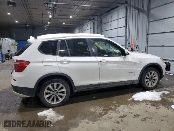 2013 BMW X3 xDrive28i with VIN 5UXWX9C56D0A31021, listed as a Copart auction lot 43621285 with Not Provided miles and Salvage Title. Bid and sale history available at DreamBid. Image 3.