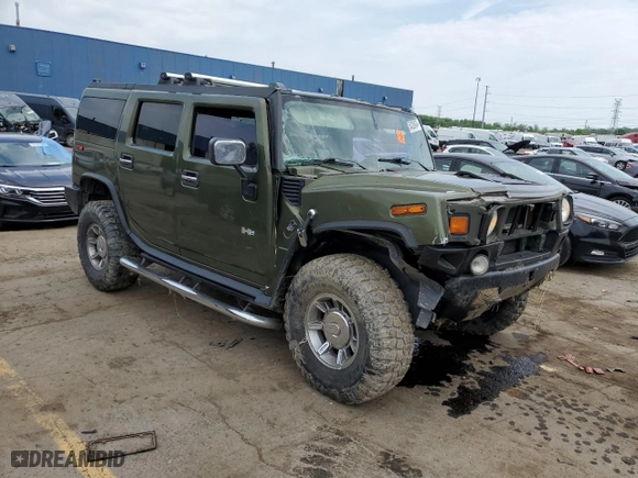 2003 Hummer H2 with VIN 5GRGN23U93H122807, listed as a Copart auction lot 54326474 with 161,945 mi miles and Salvage Title. Bid and sale history available at carsss.com. Image 4.