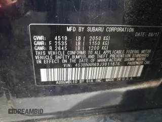 2018 Subaru Legacy Sport with VIN 4S3BNAR69J3011876, listed as a Copart auction lot 67137993 with 126,814 mi miles. Bid and sale history available at carsss.com. Image 12.