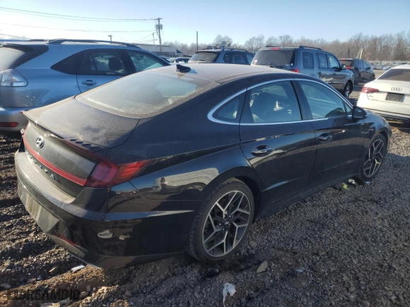 2021 Hyundai Sonata N Line with VIN 5NPEK4JC3MH130993, listed as a Copart auction lot 45271585 with 21,782 mi miles and Salvage Title. Bid and sale history available at carsss.com. Image 3.