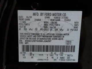 2009 Mercury Mariner Premier with VIN 4M2CU97G39KJ24297, listed as a Copart auction lot 77472674 with 153,316 mi miles and Salvage Title. Bid and sale history available at carsss.com. Image 15.