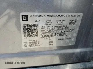 2020 GMC Terrain SLE with VIN 3GKALTEV0LL105070, listed as a Copart auction lot 63434055 with 75,991 mi miles and Clean title. Bid and sale history available at DreamBid. Image 13.