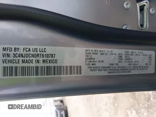 2024 Jeep Compass Limited с VIN 3C4NJDCN0RT610787, выставлен на аукционе IAAI как лот 42506705 с пробегом 54 843 миль миль и . История ставок и продаж доступна на DreamBid. Изображение 9.