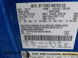 2014 Ford F-150 XL with VIN 1FTFW1EF6EKD75835, listed as a IAAI auction lot 41942390 with 130,939 mi miles. Bid and sale history available at carsss.com. Image 9.
