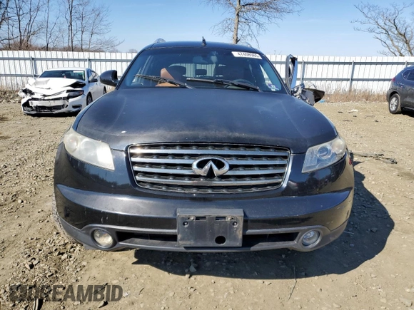 2005 Infiniti FX z VIN JNRAS08WX5X204374, wystawiony jako Copart lot #47408985 z przebiegiem 200 548 mil mil oraz Szkoda całkowita • Salvage title. Historia ofert i sprzedaży dostępna na DreamBid. Obrazek 5.